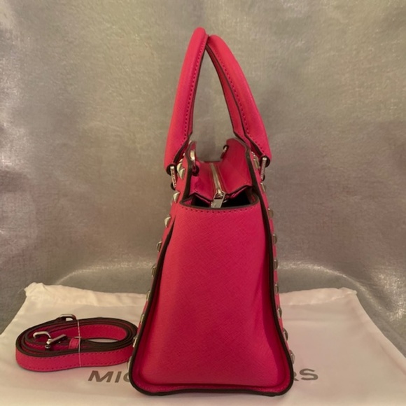 Michael Kors Selma Stud Medium Satchel RASPBERRY - Picture 5 of 6